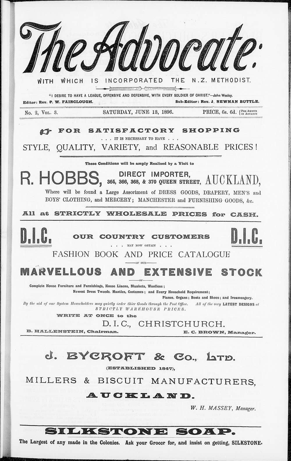 The Advocate: 13th June 1896