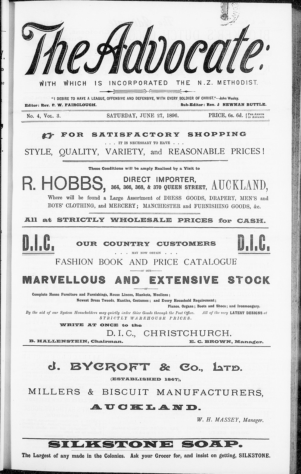 The Advocate: 27th June 1896