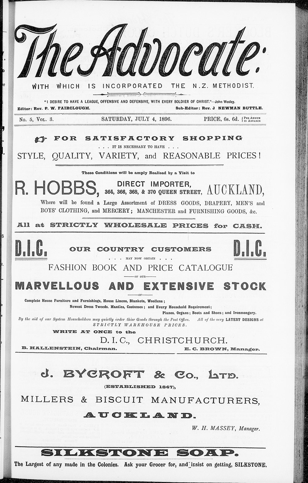 The Advocate: 4th July 1896