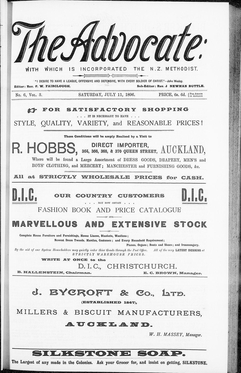 The Advocate: 11th July 1896