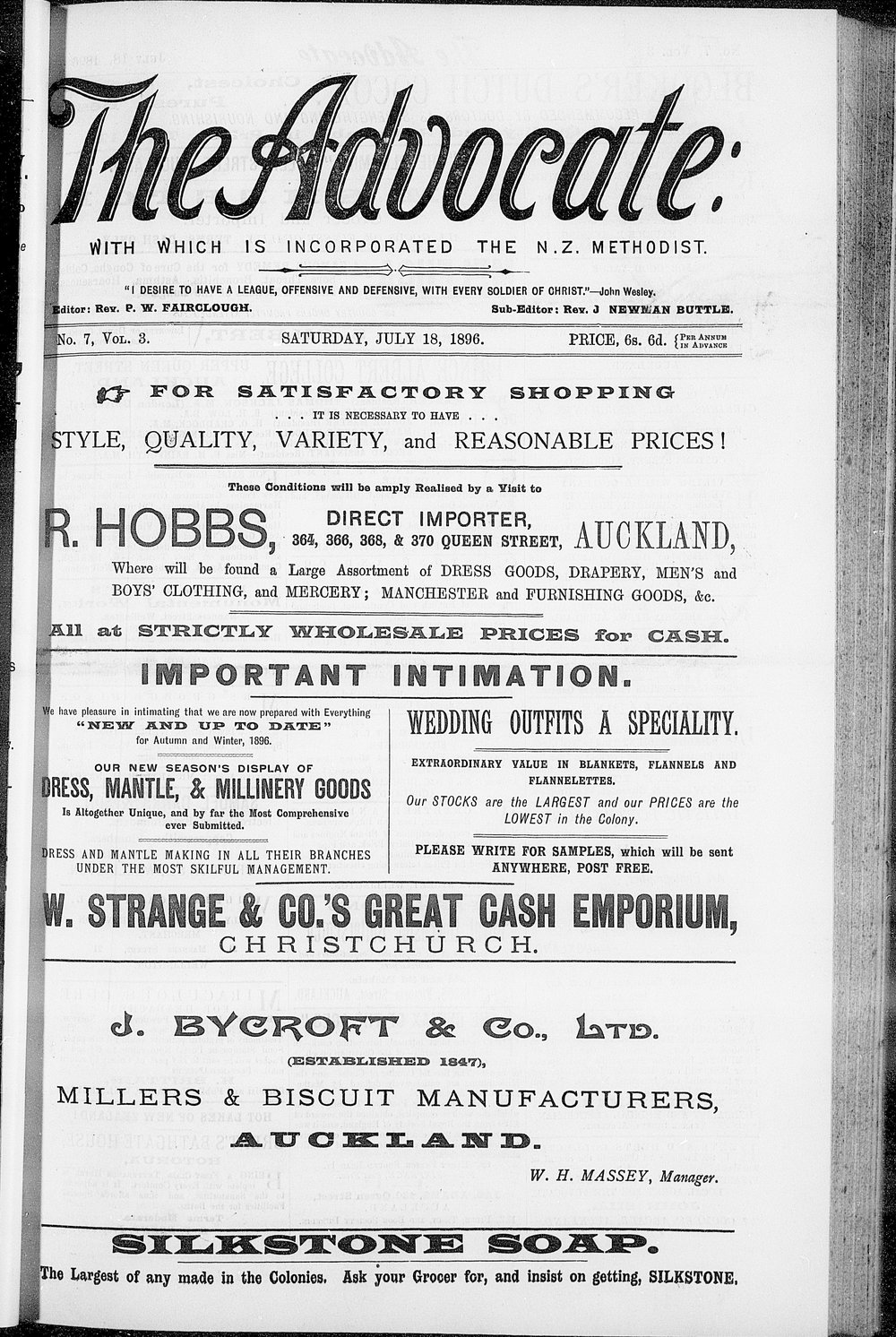 The Advocate: 18th July 1896