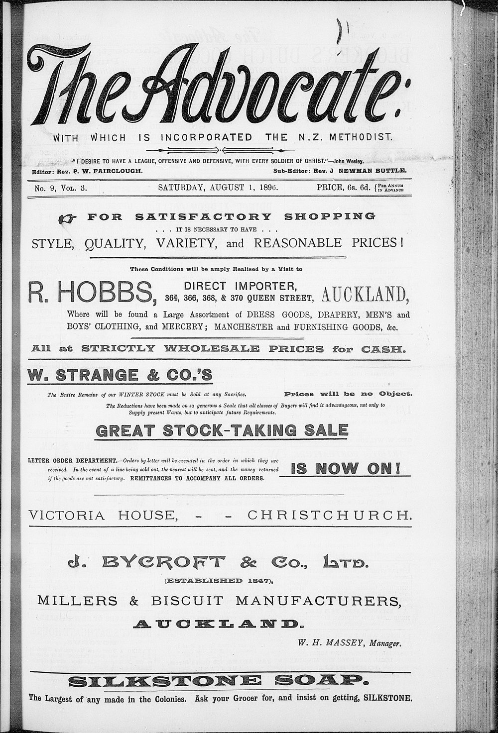 The Advocate: 1st August 1896