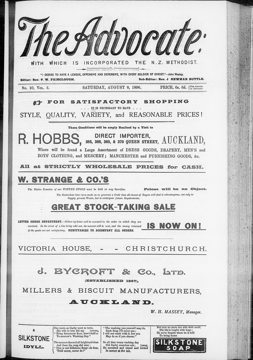 The Advocate: 8th August 1896