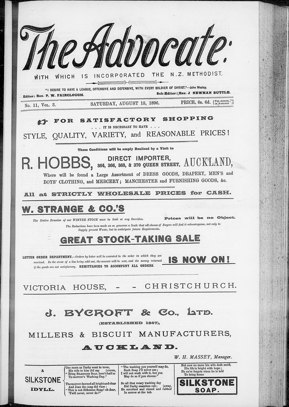 The Advocate: 15th August 1896