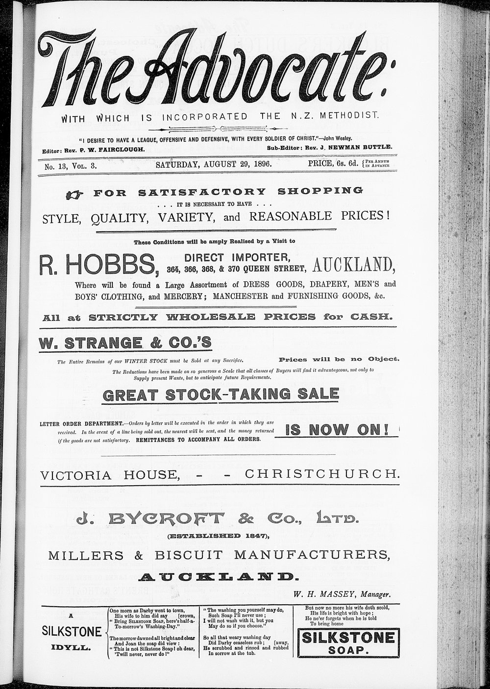 The Advocate: 29th August 1896