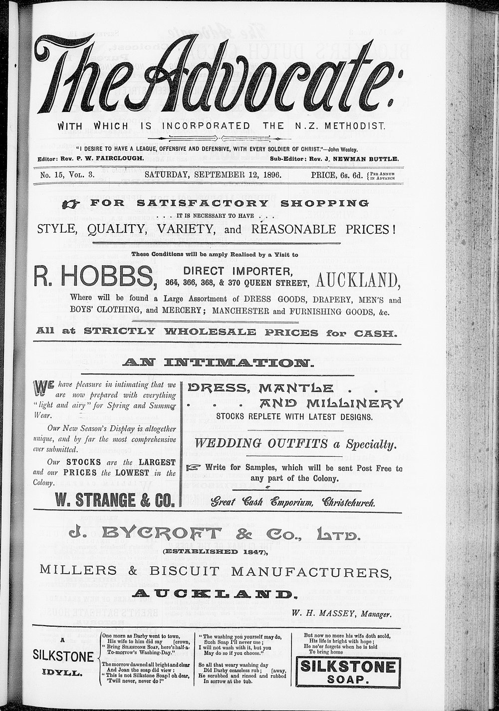 The Advocate: 12th September 1896