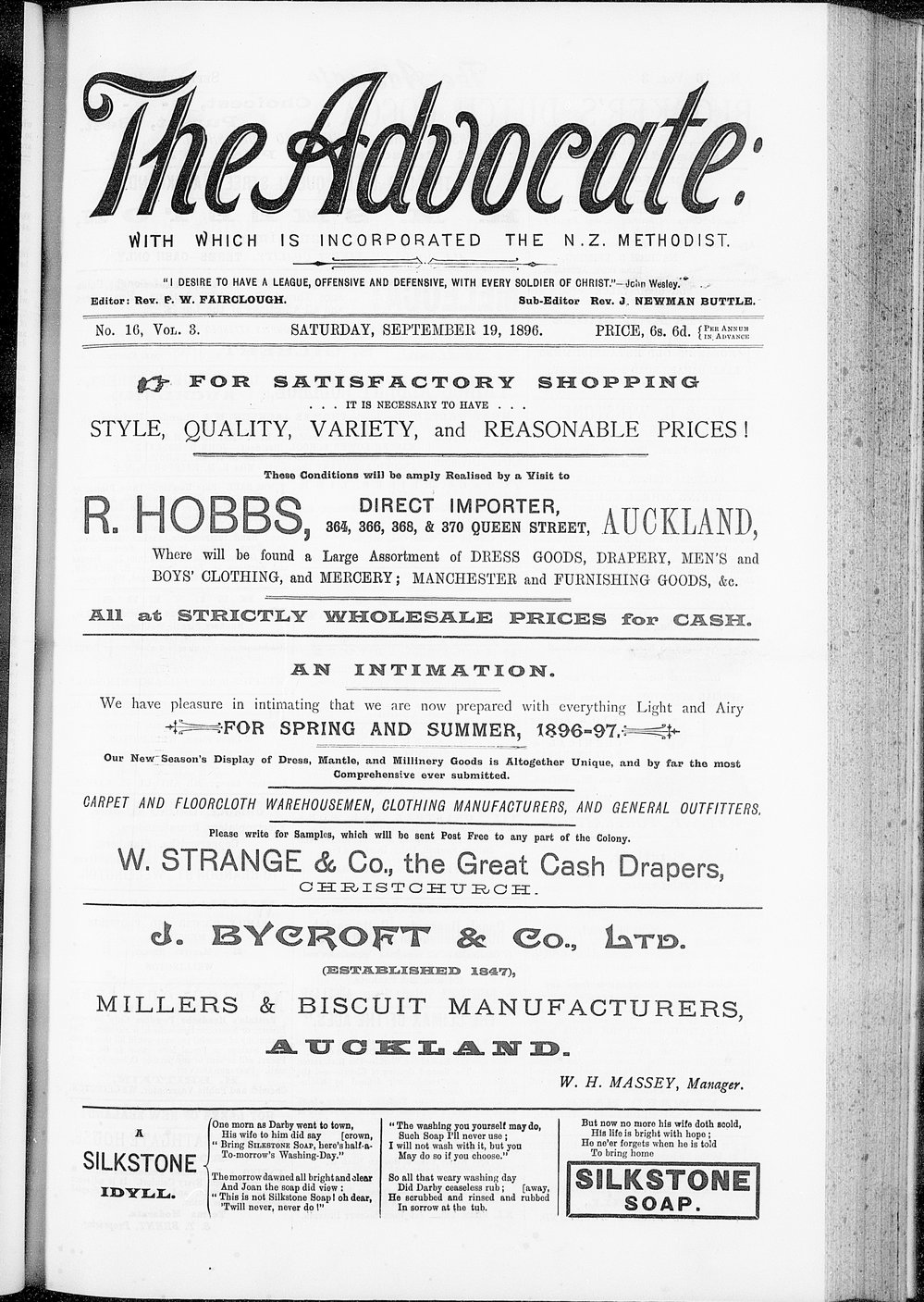 The Advocate: 19th September 1896