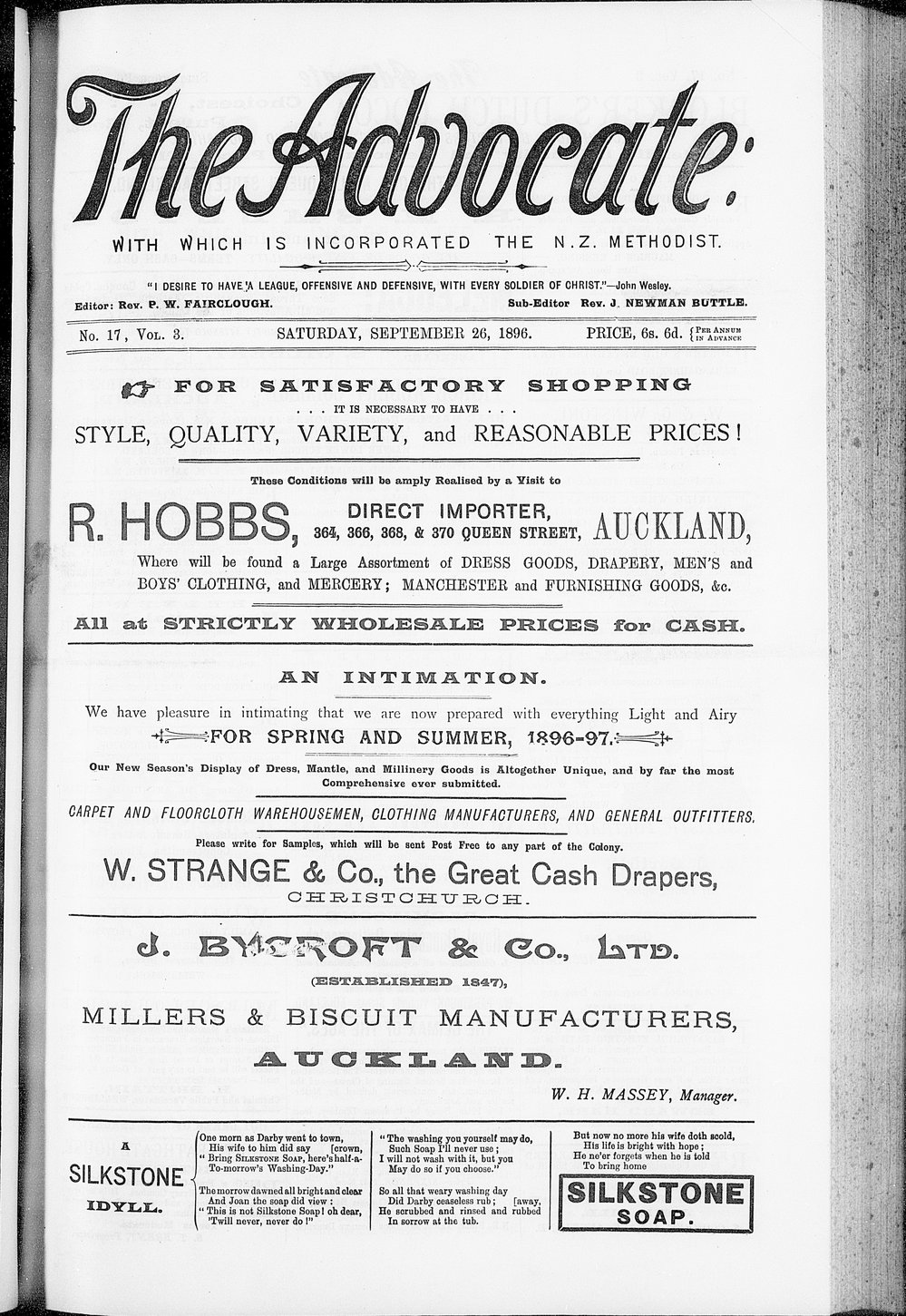 The Advocate: 26th September 1896
