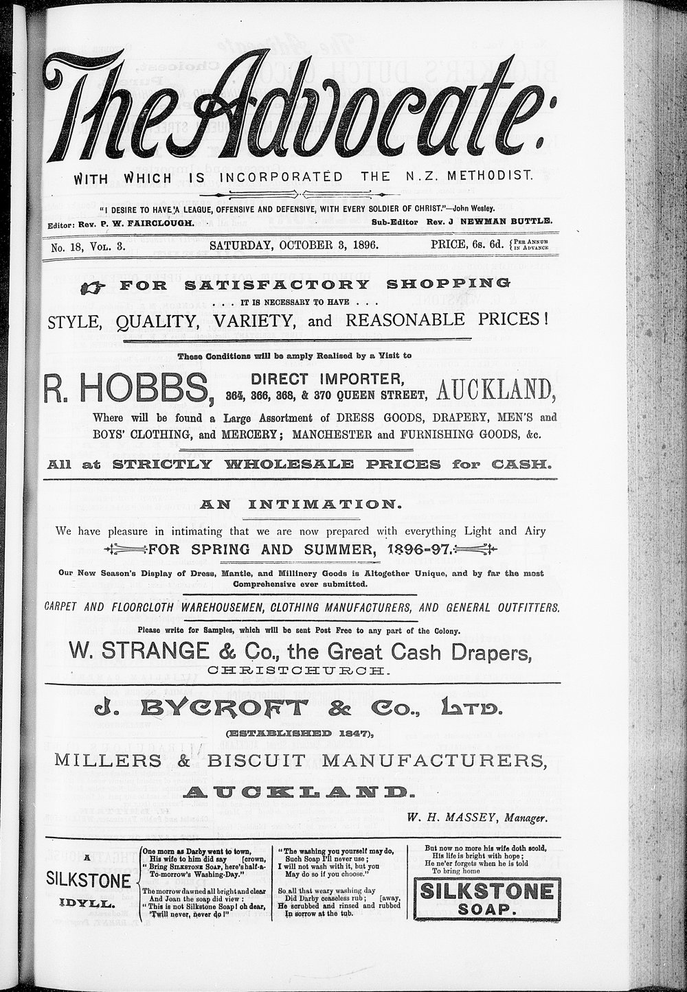 The Advocate: 3rd October 1896