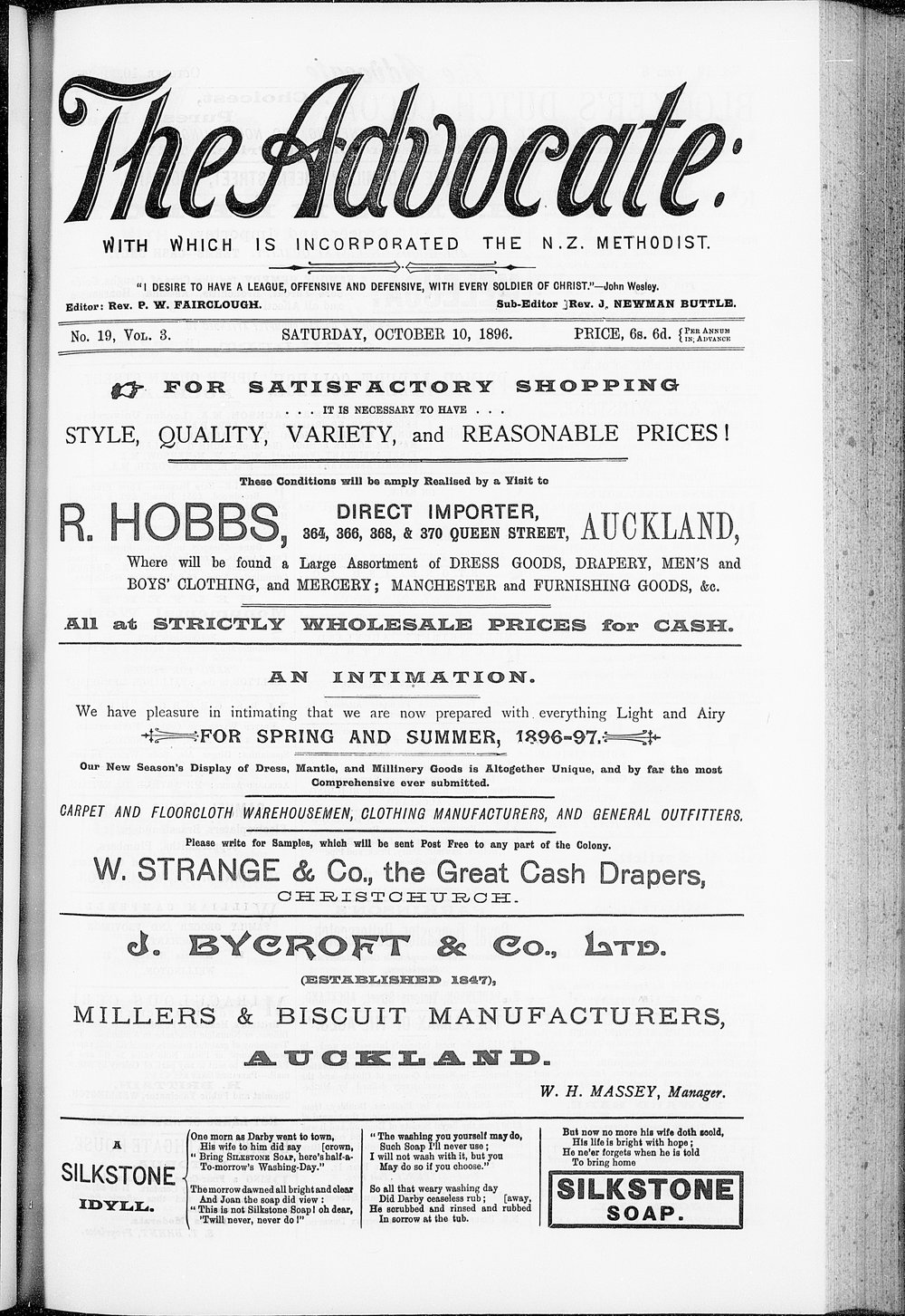 The Advocate: 10th October 1896