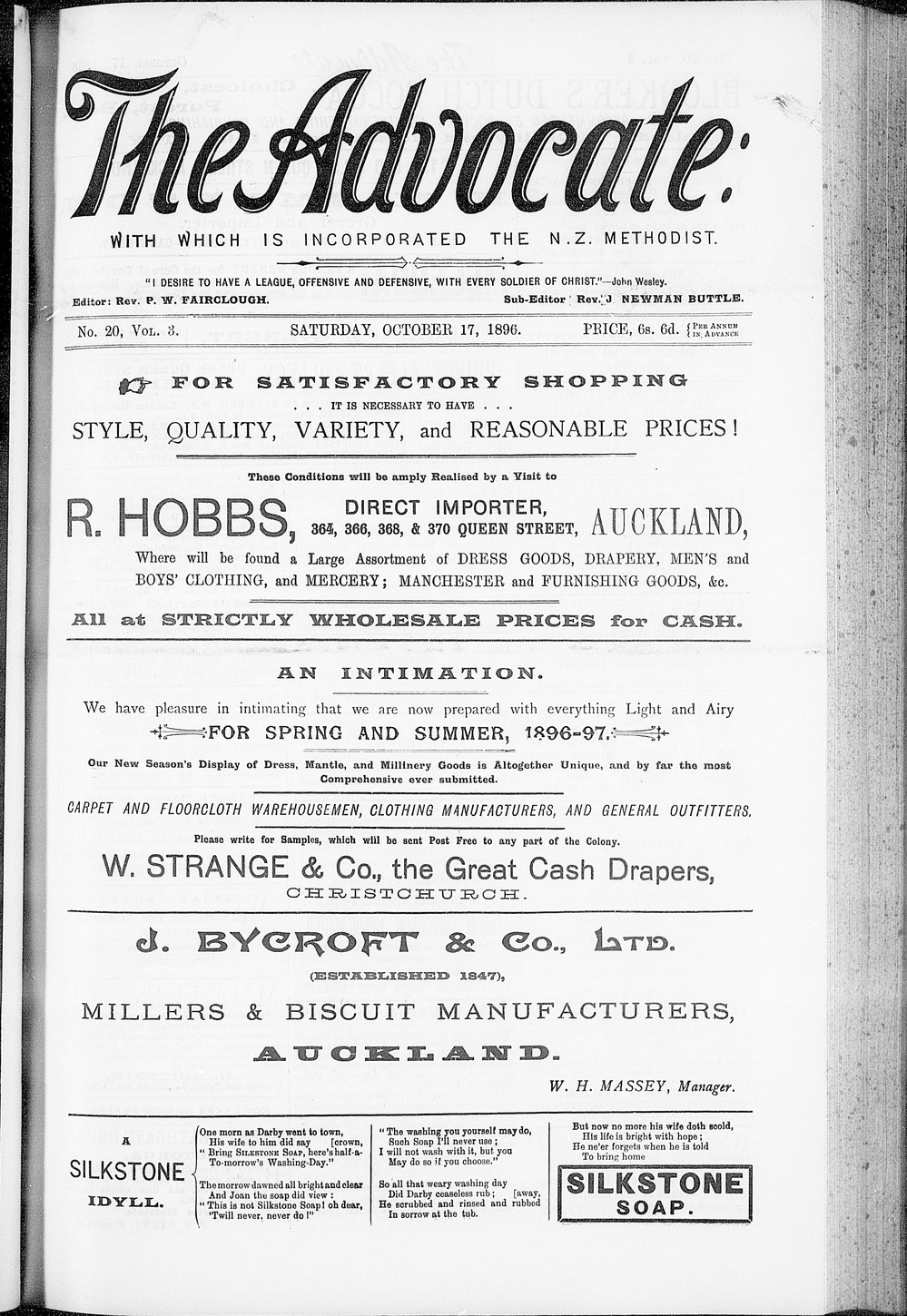The Advocate: 17th October 1896