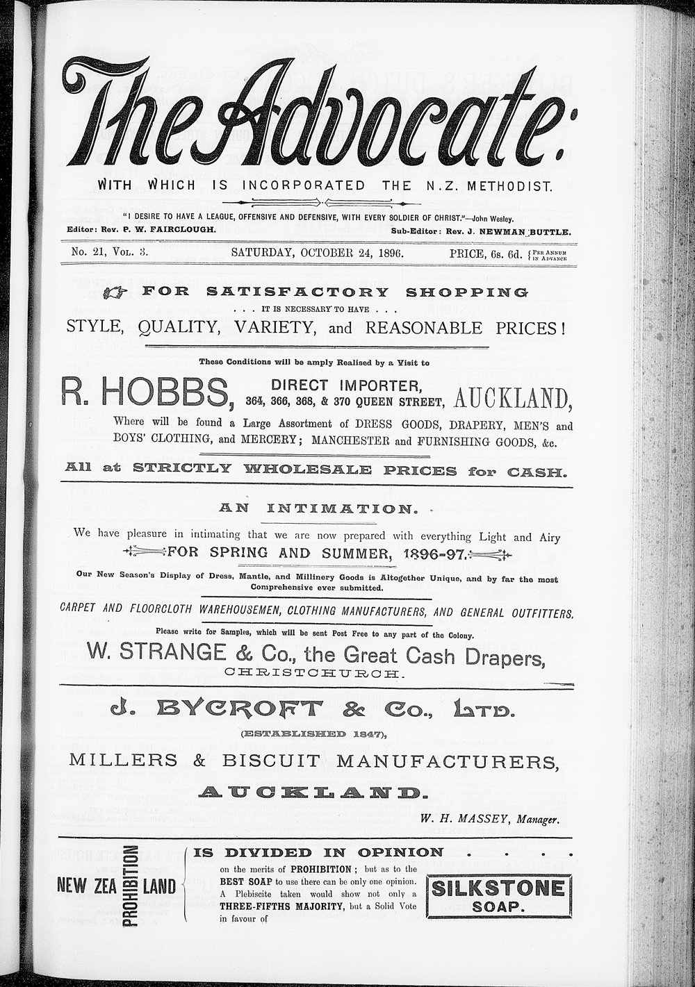The Advocate: 24th October 1896