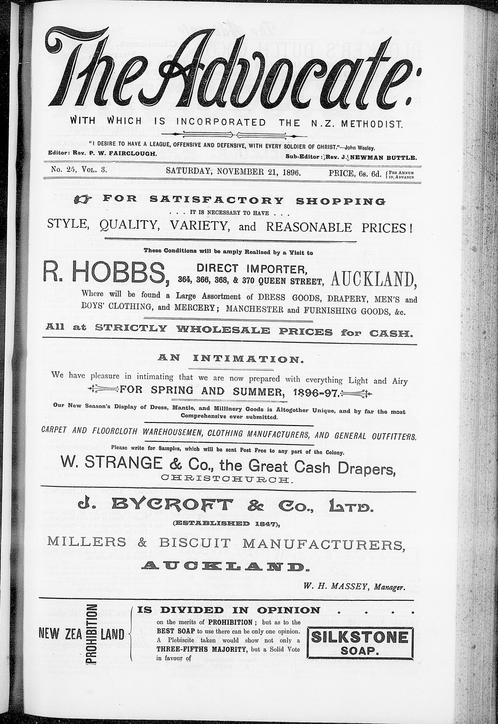 The Advocate: 21st November 1896