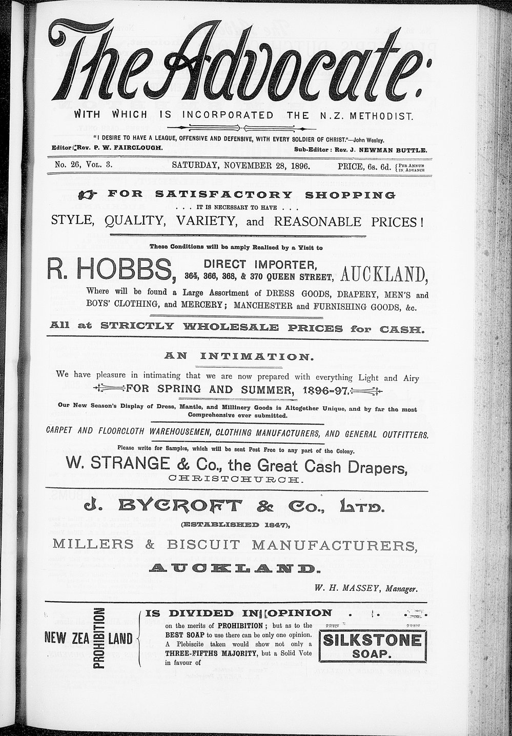 The Advocate: 28th November 1896