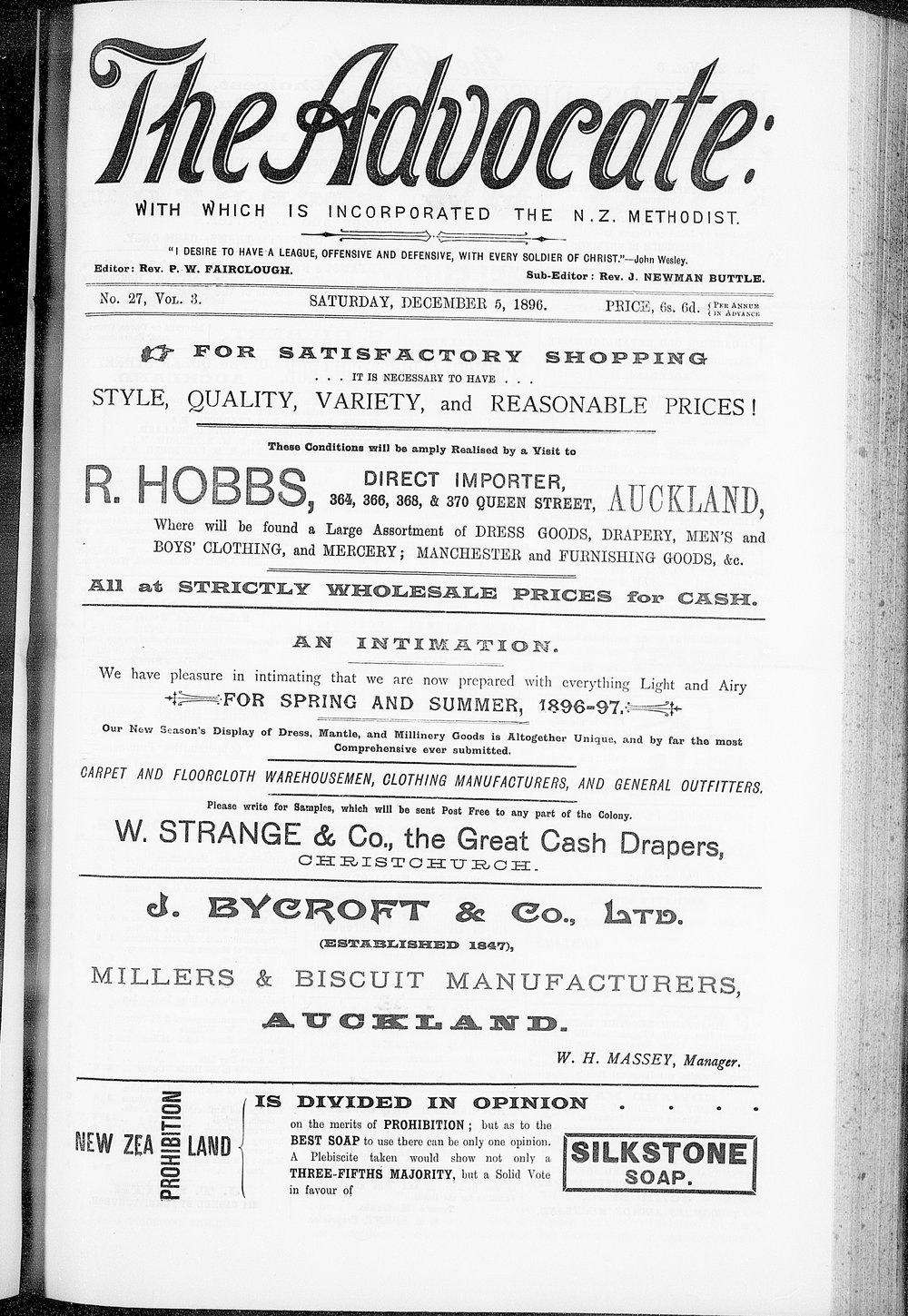 The Advocate: 5th December 1896