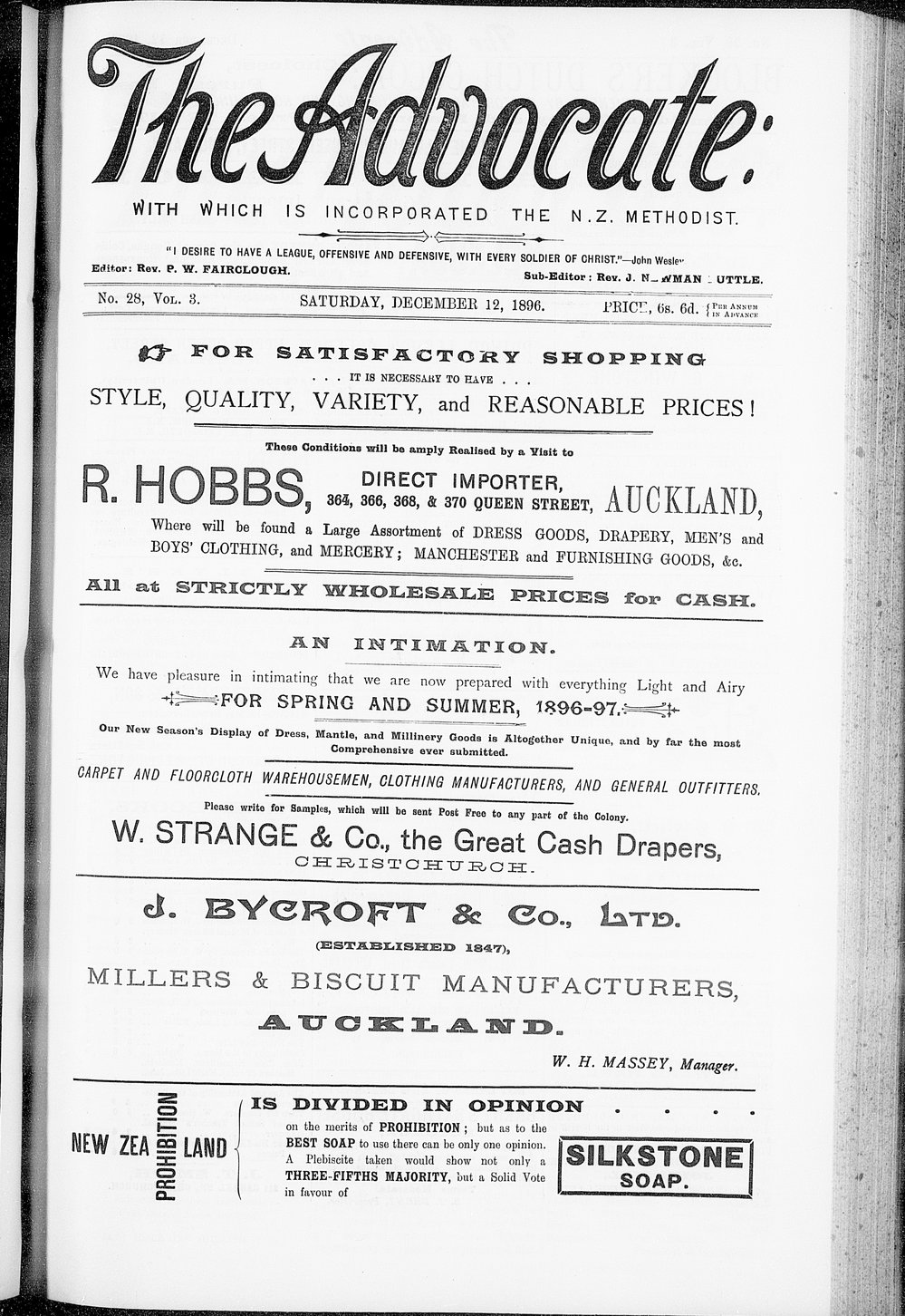 The Advocate: 12th December 1896