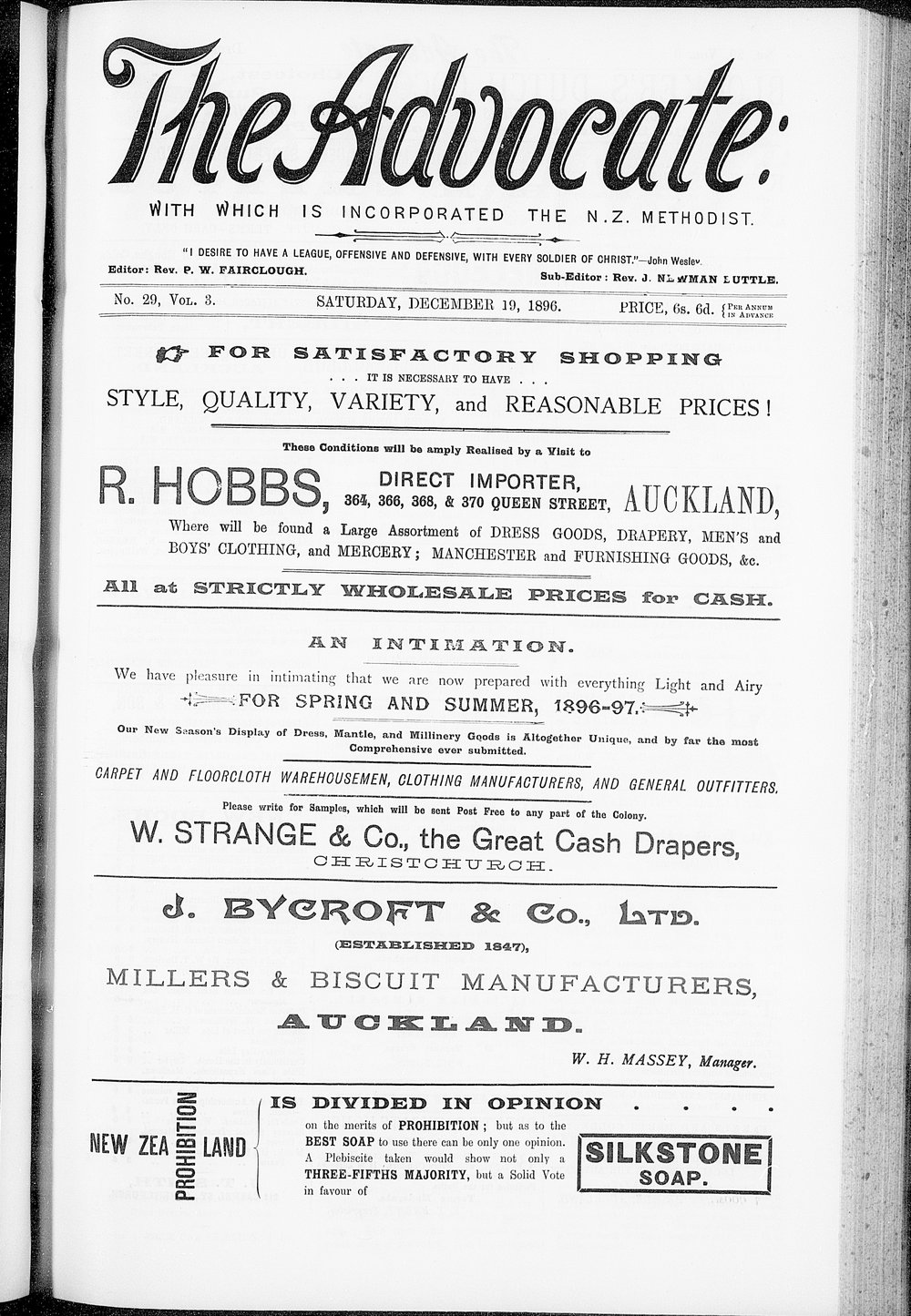 The Advocate: 19th December 1896