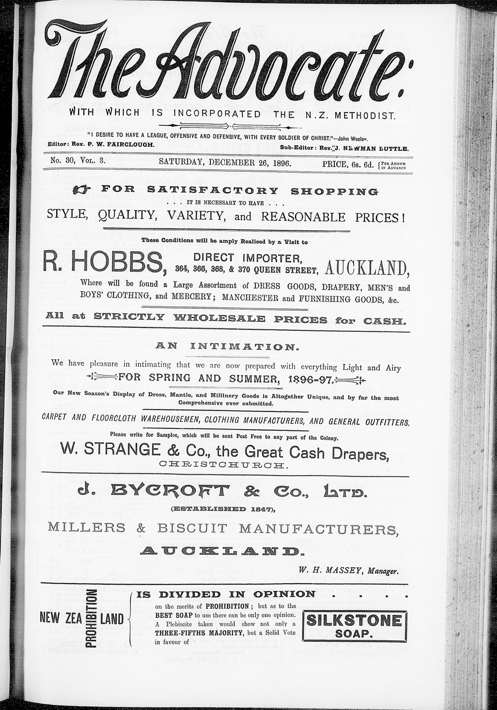 The Advocate: 26th December 1896