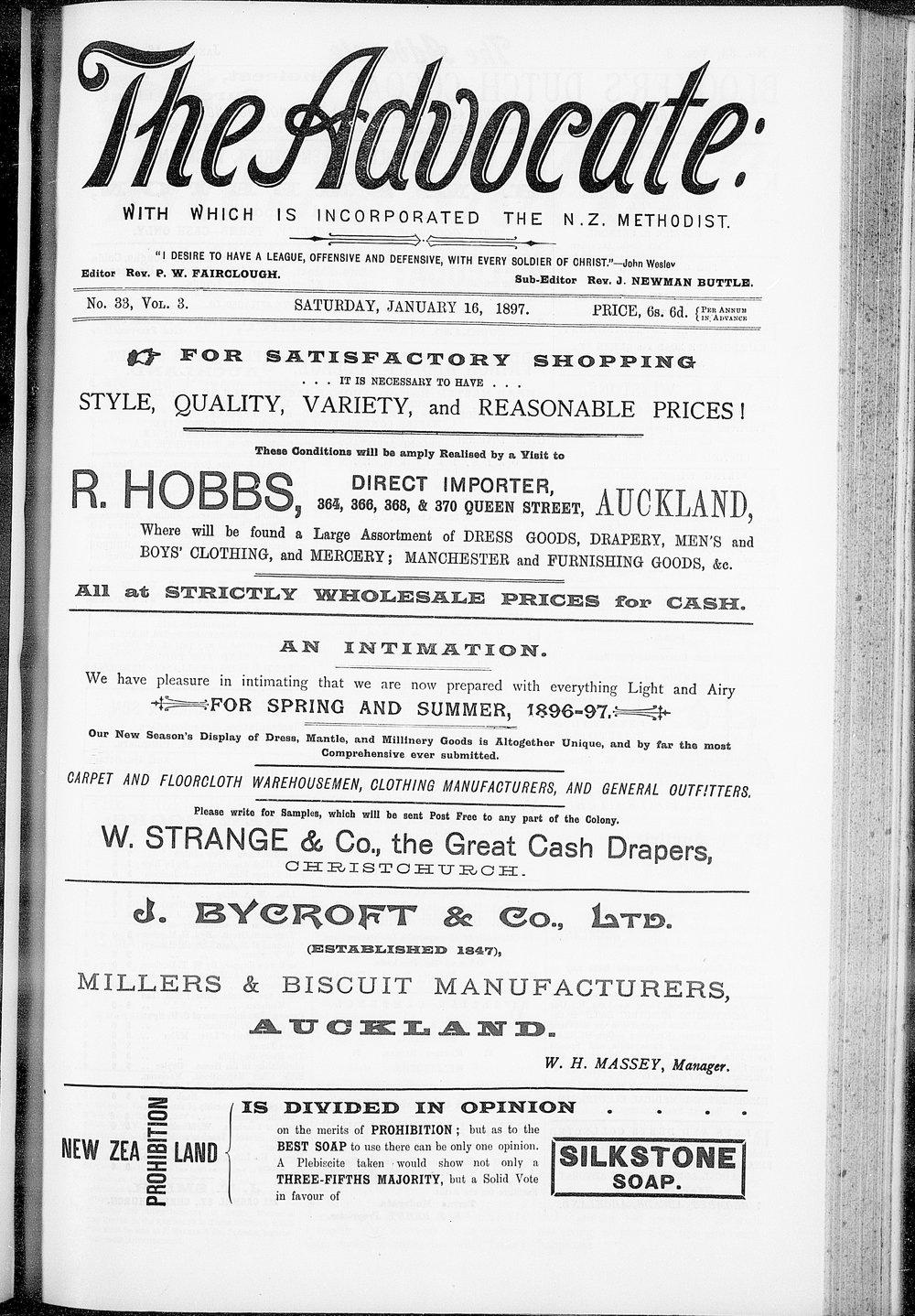 The Advocate: 16th January 1897