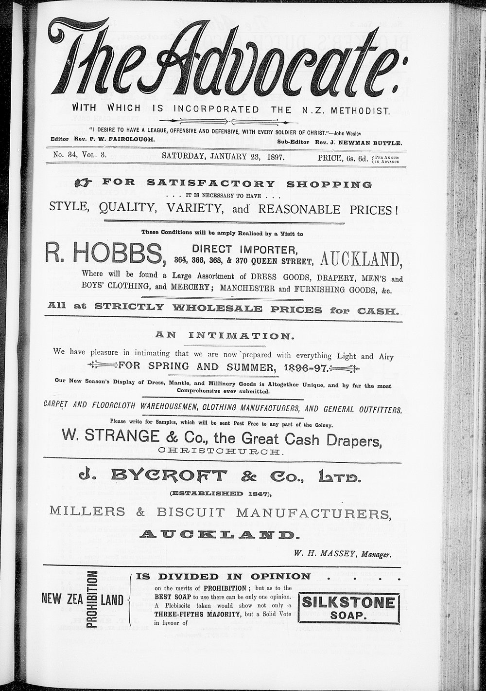 The Advocate: 23rd January 1897
