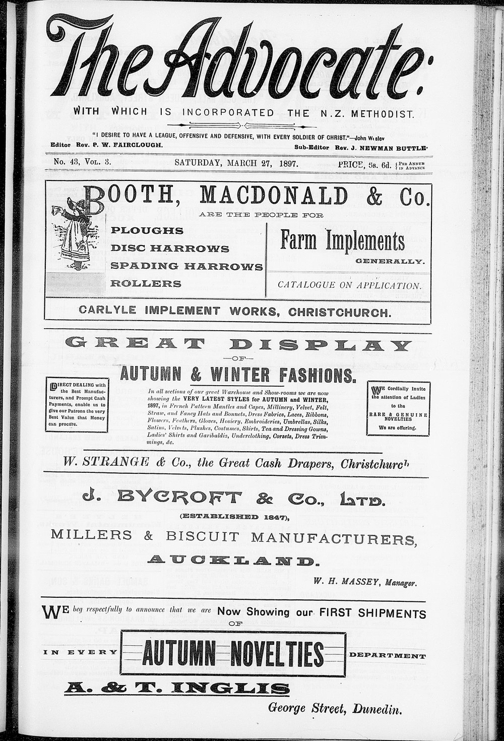 The Advocate: 27th March 1897