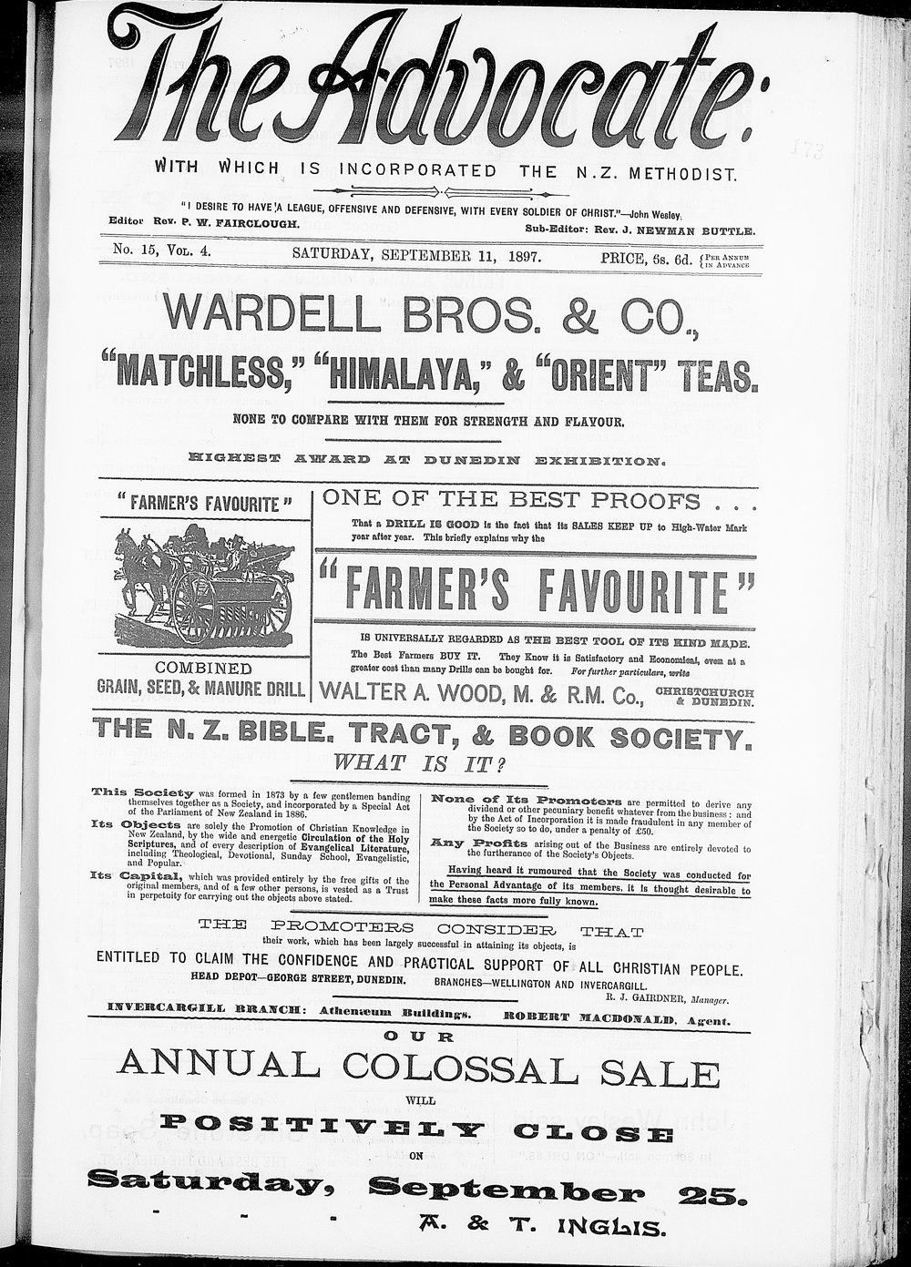 The Advocate: 11th September 1897