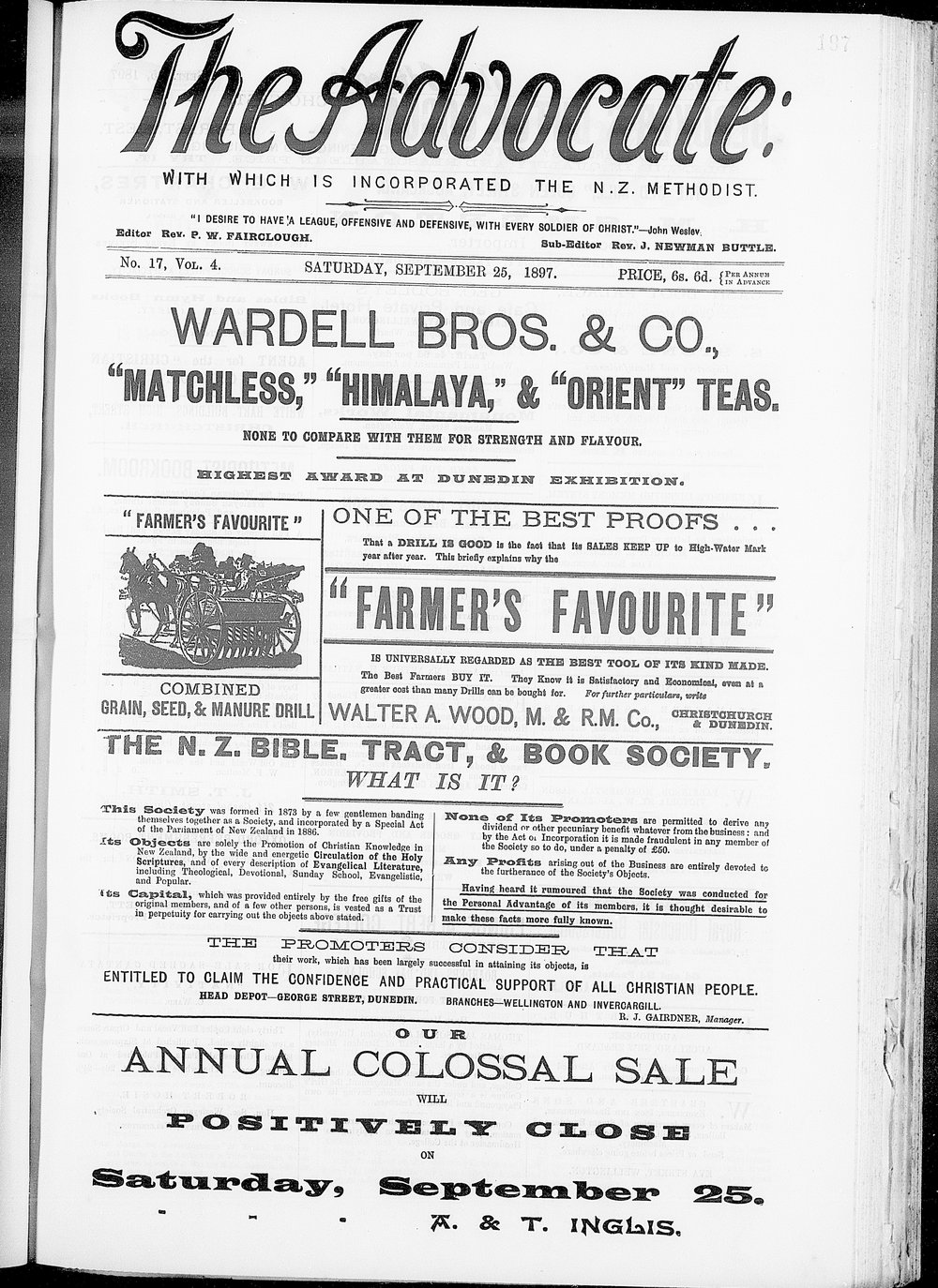 The Advocate: 25th September 1897