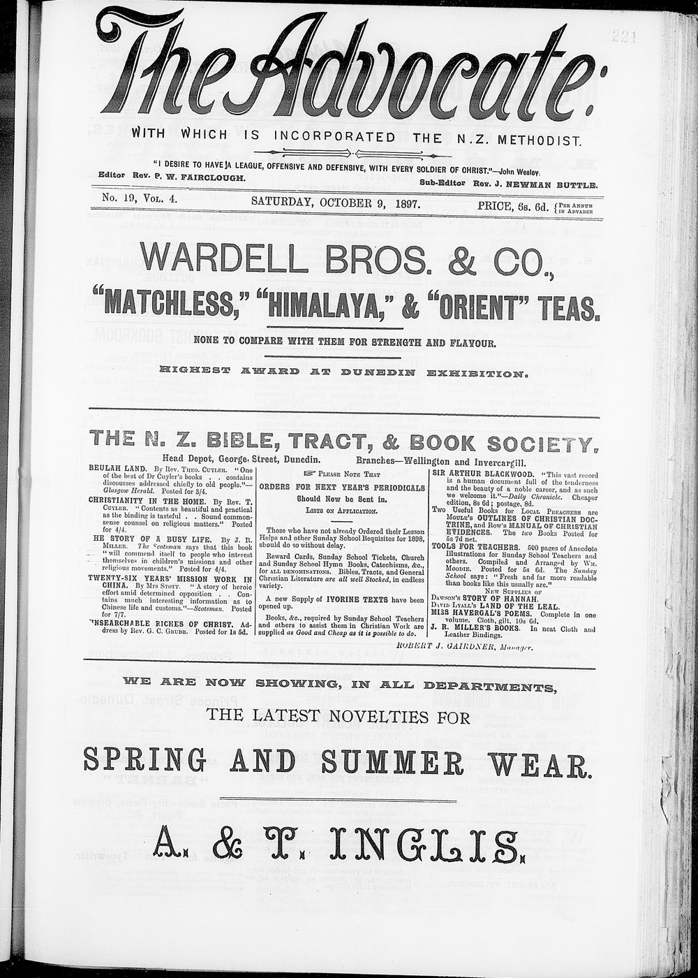 The Advocate: 9th October 1897