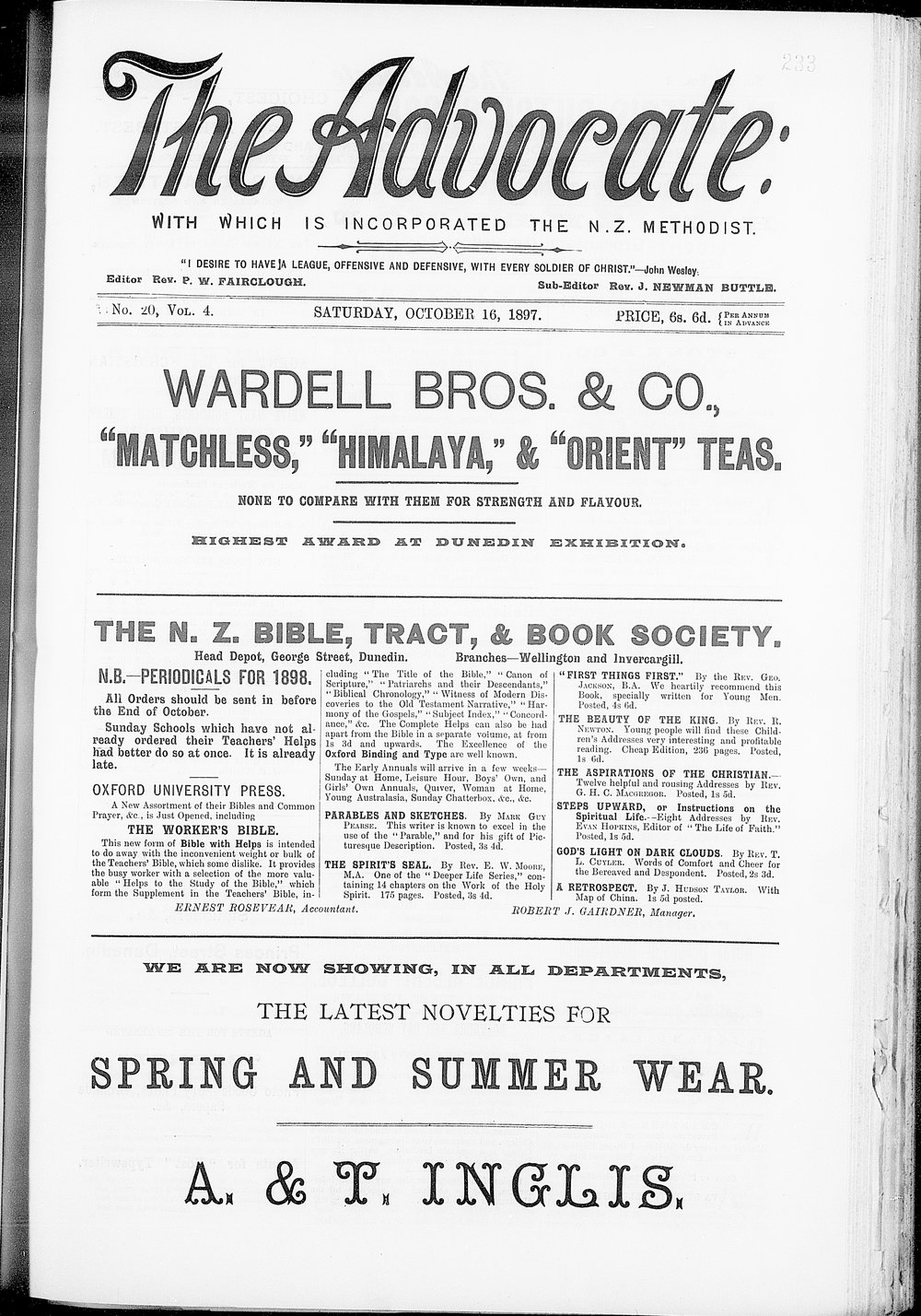 The Advocate: 16th October 1897