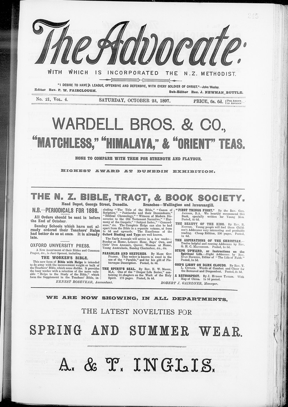 The Advocate: 23rd October 1897
