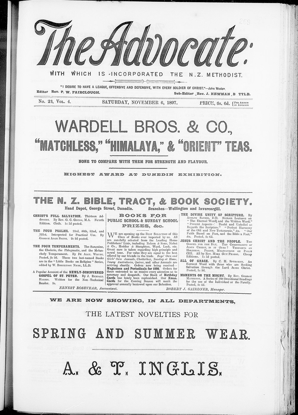 The Advocate: 6th November 1897