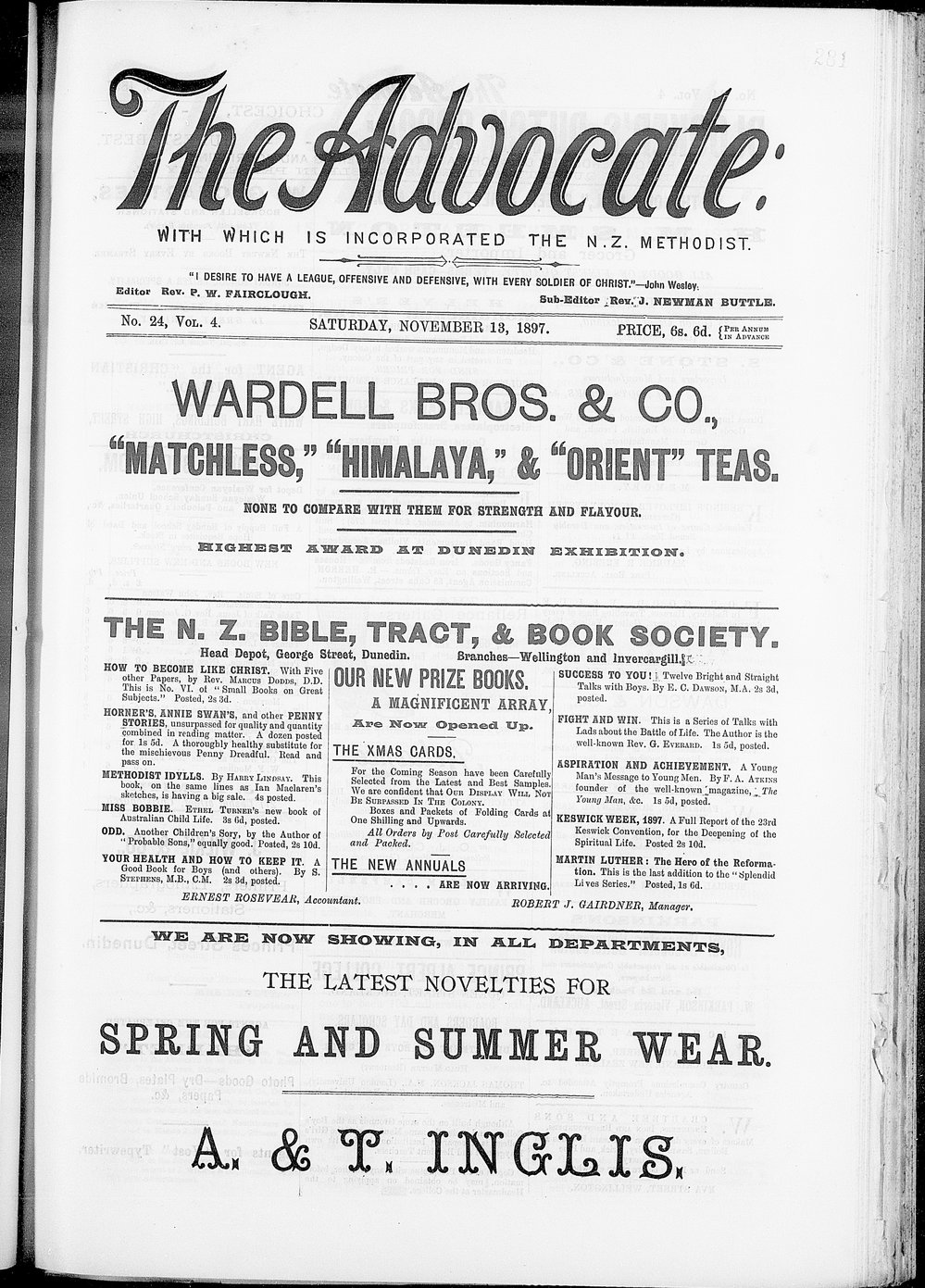 The Advocate: 13th November 1897
