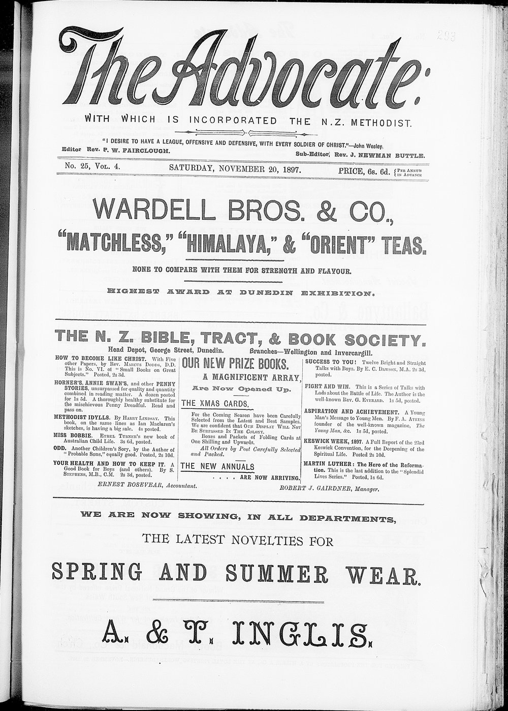 The Advocate: 20th November 1897