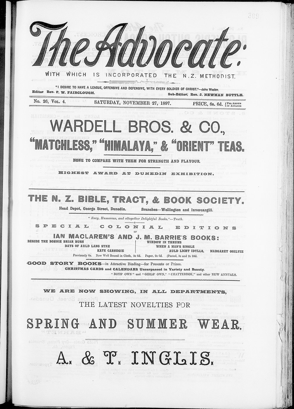 The Advocate: 27th November 1897