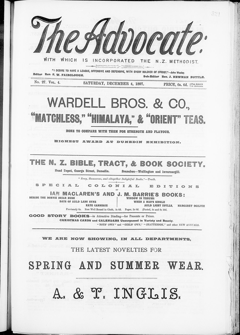 The Advocate: 4th December 1897