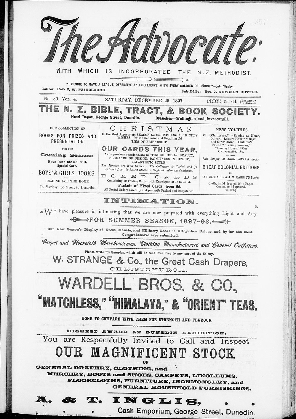 The Advocate: 25th December 1897