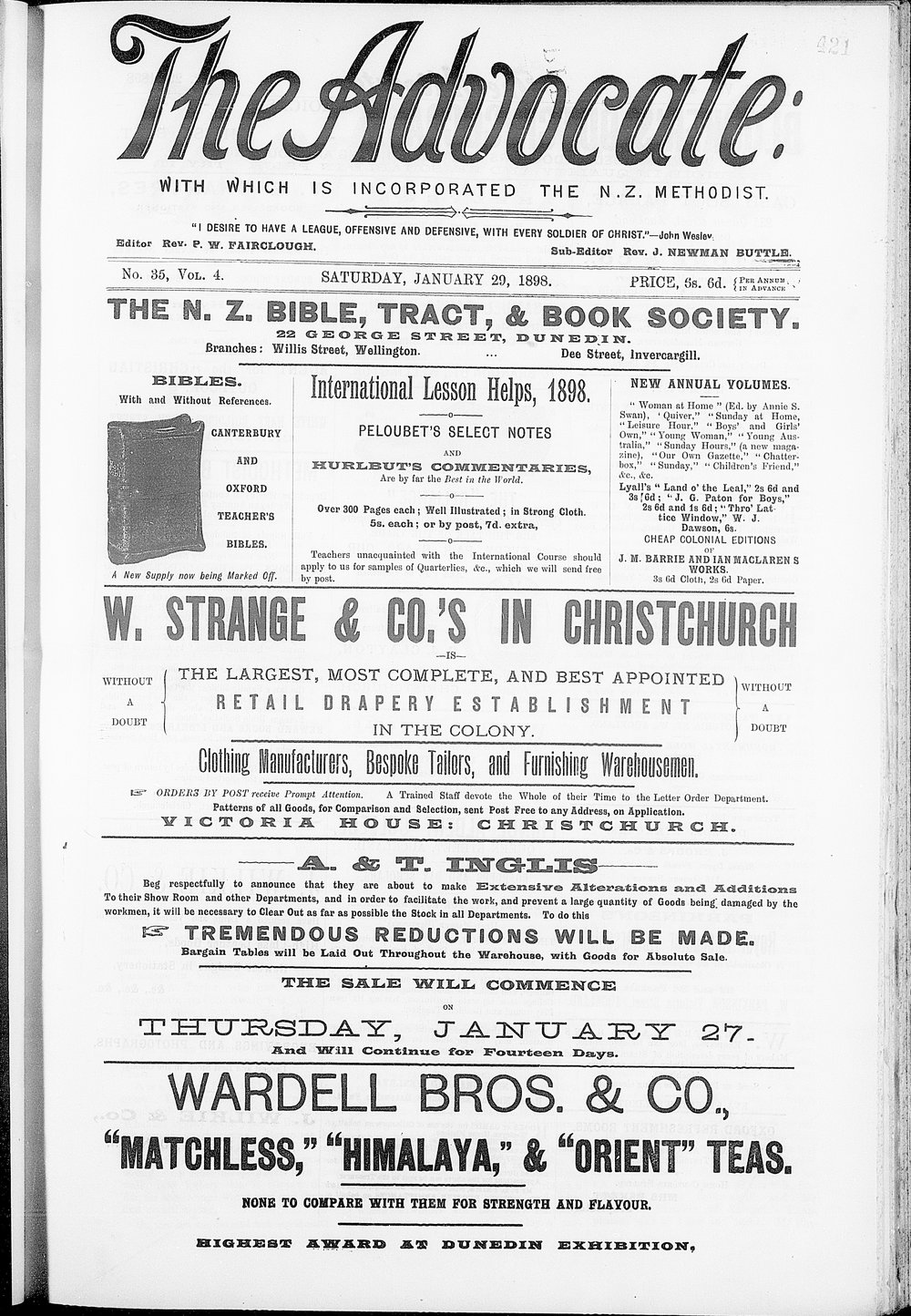 The Advocate: 29th January 1898