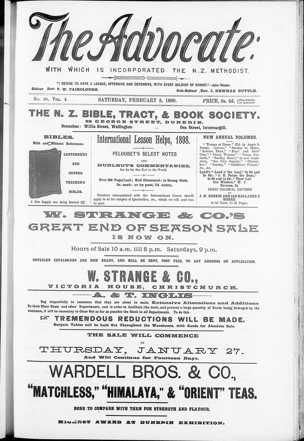 The Advocate: 5th February 1898