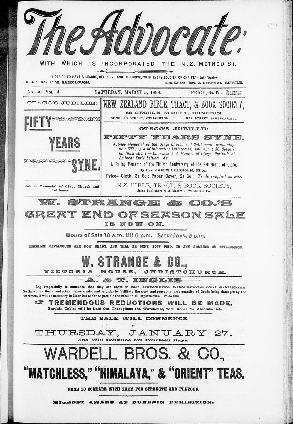 The Advocate: 5th March 1898