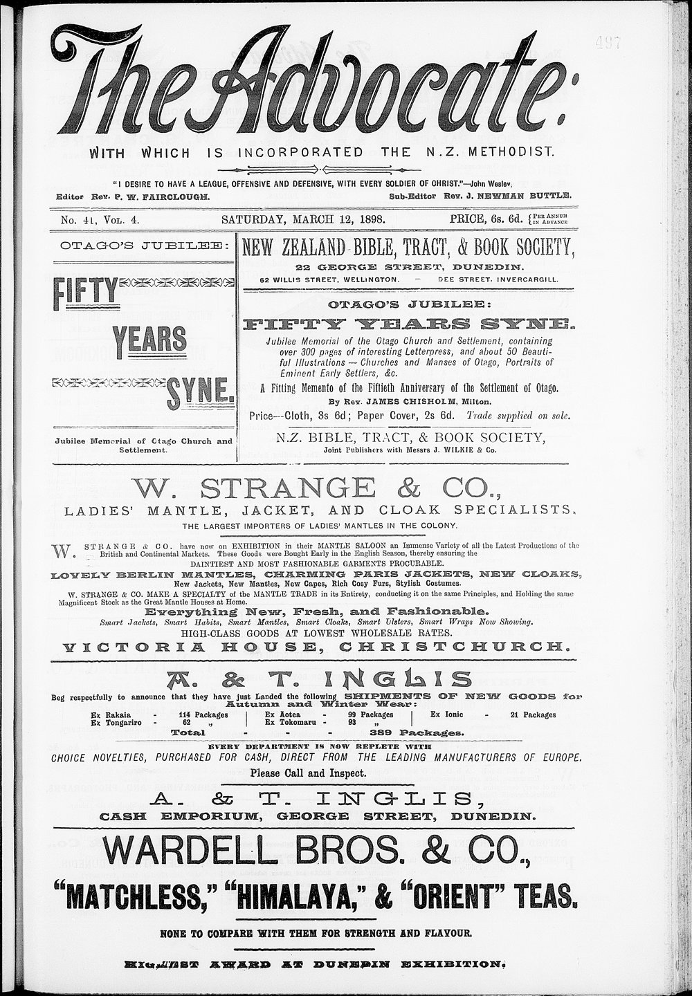 The Advocate: 12th March 1898
