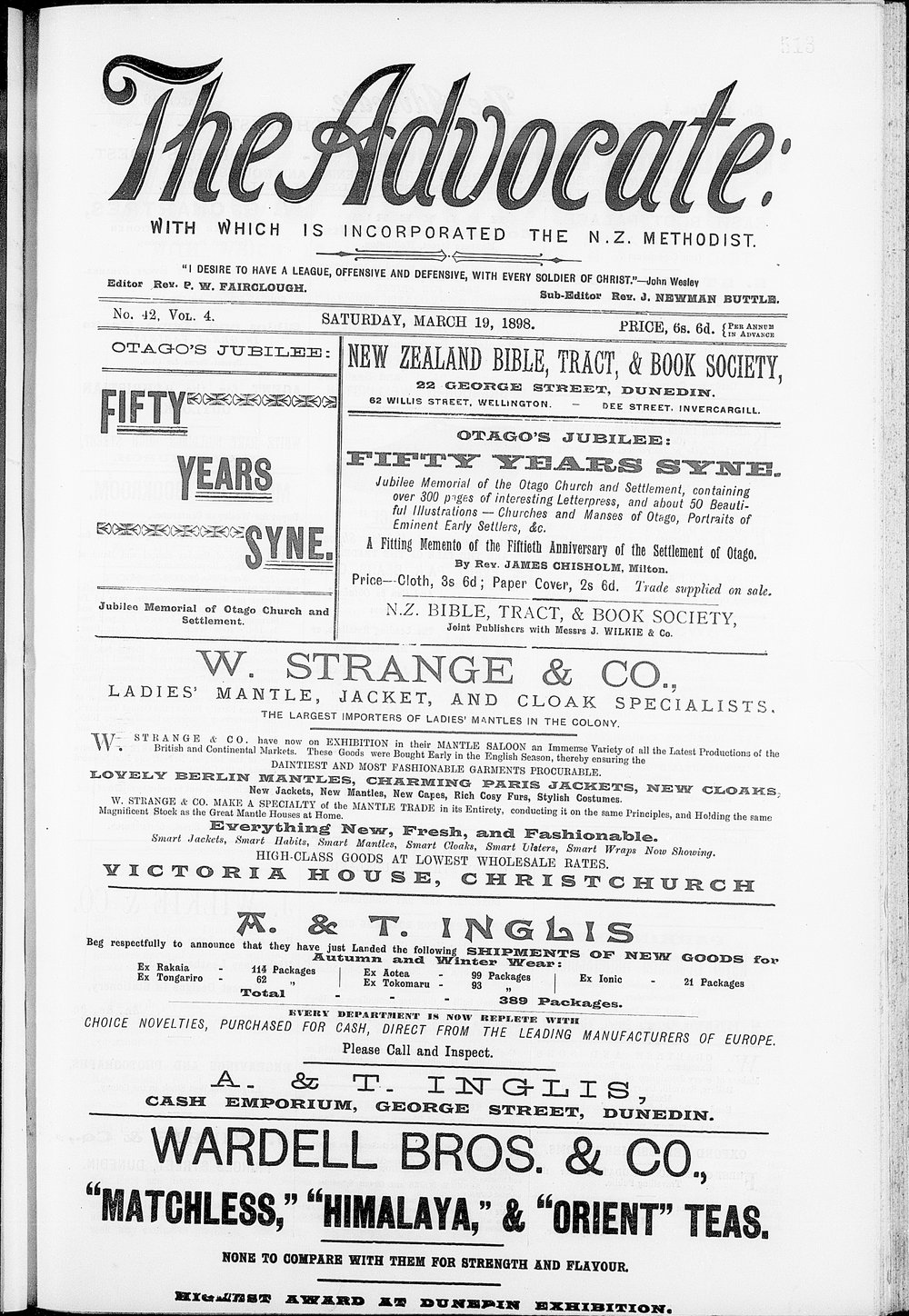 The Advocate: 19th March 1898