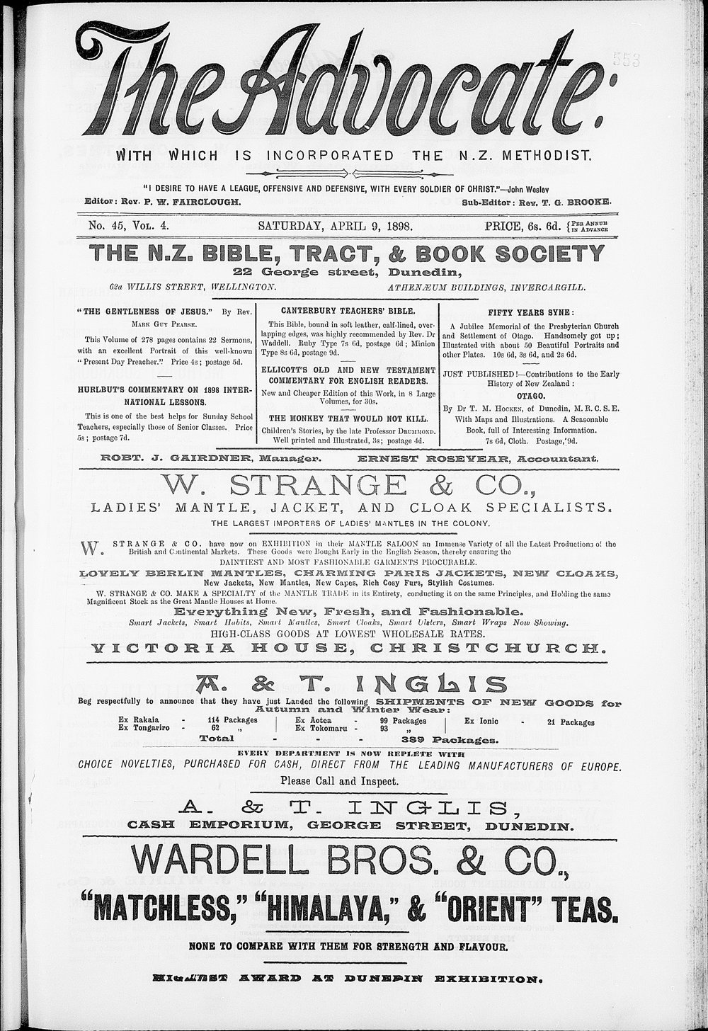 The Advocate: 9th April 1898