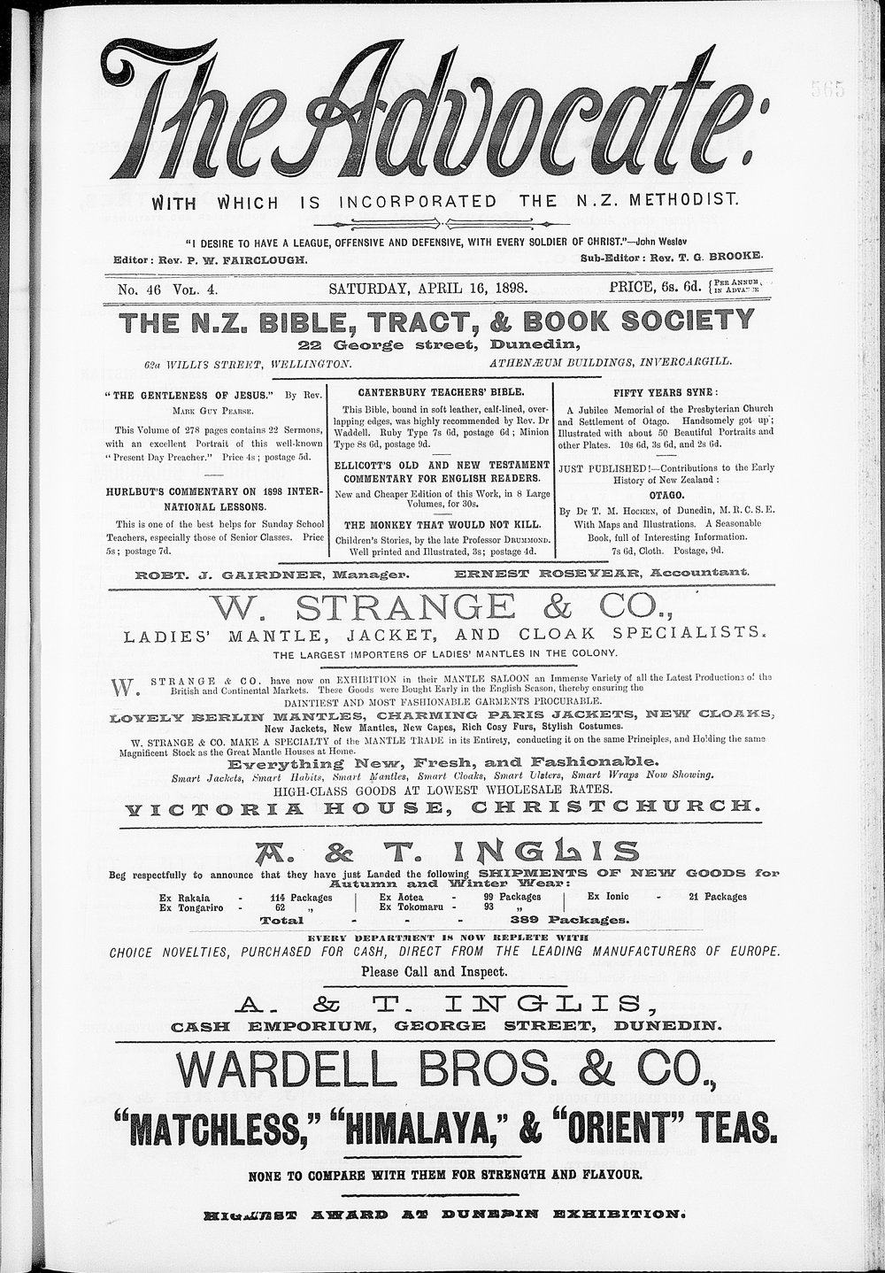 The Advocate: 16th April 1898