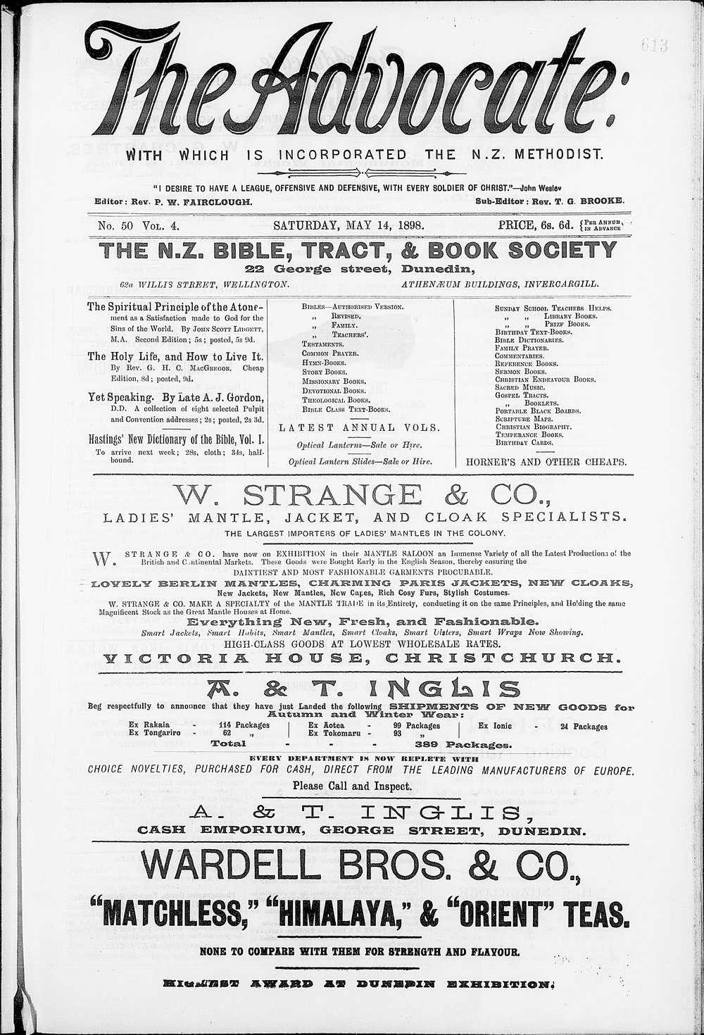 The Advocate: 14th May 1898