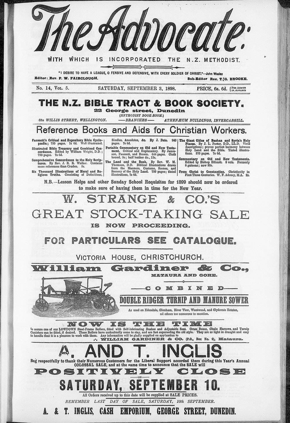 The Advocate: 3rd September 1898