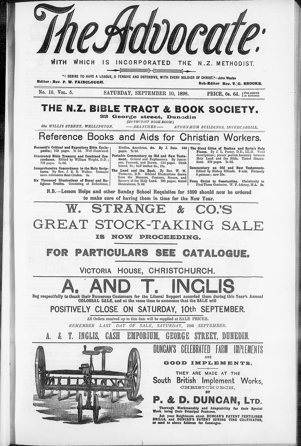 The Advocate: 10th September 1898