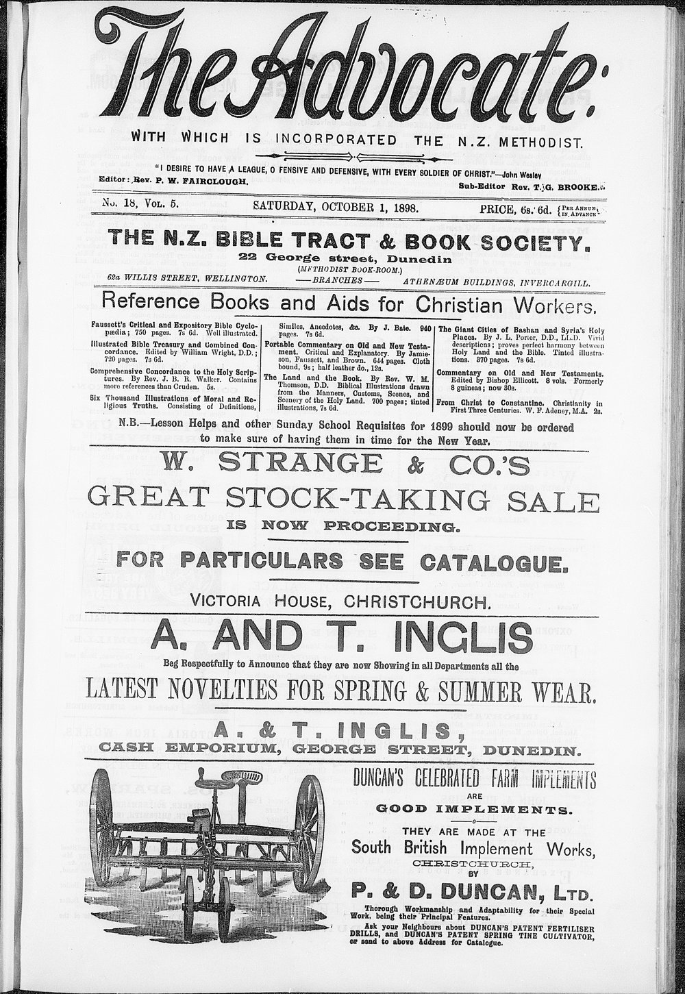 The Advocate: 1st October 1898