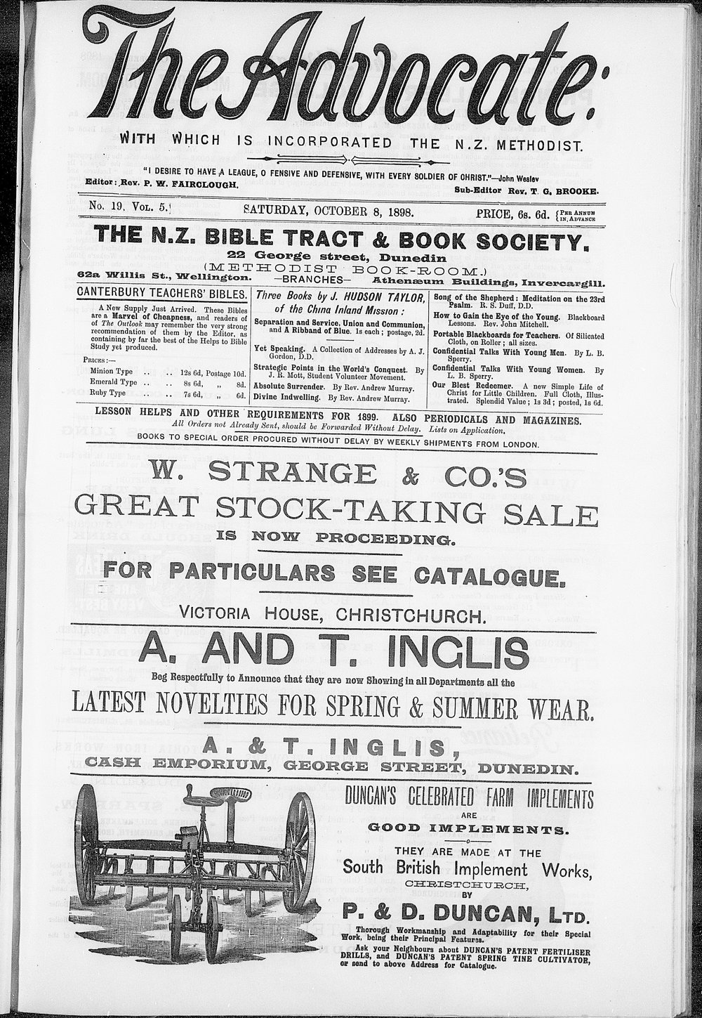 The Advocate: 8th October 1898