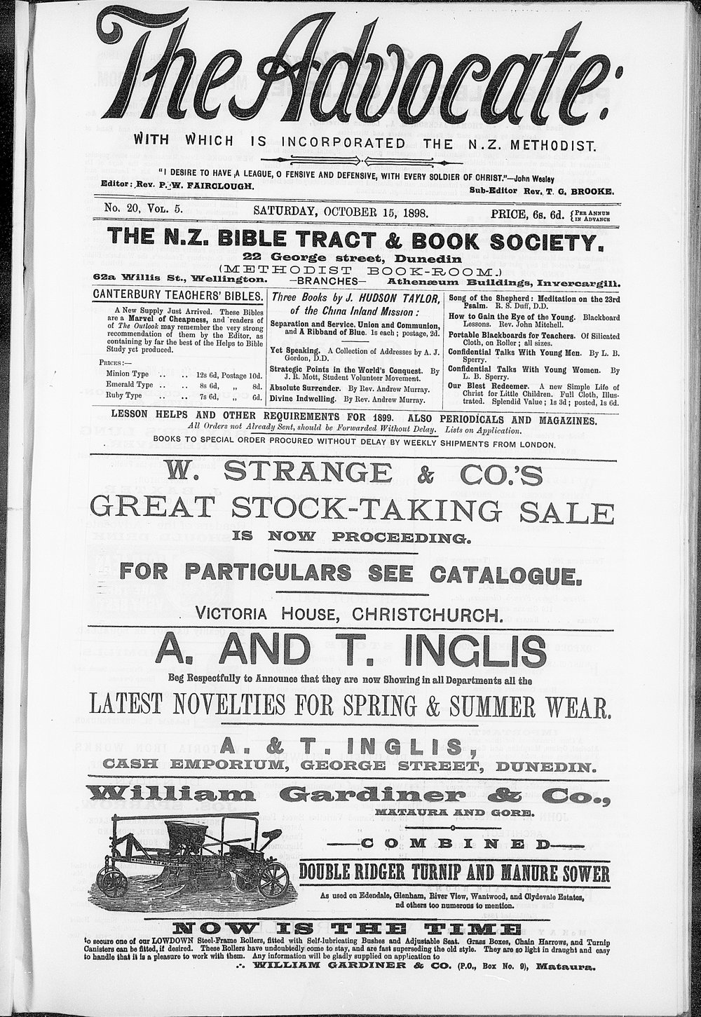 The Advocate: 15th October 1898