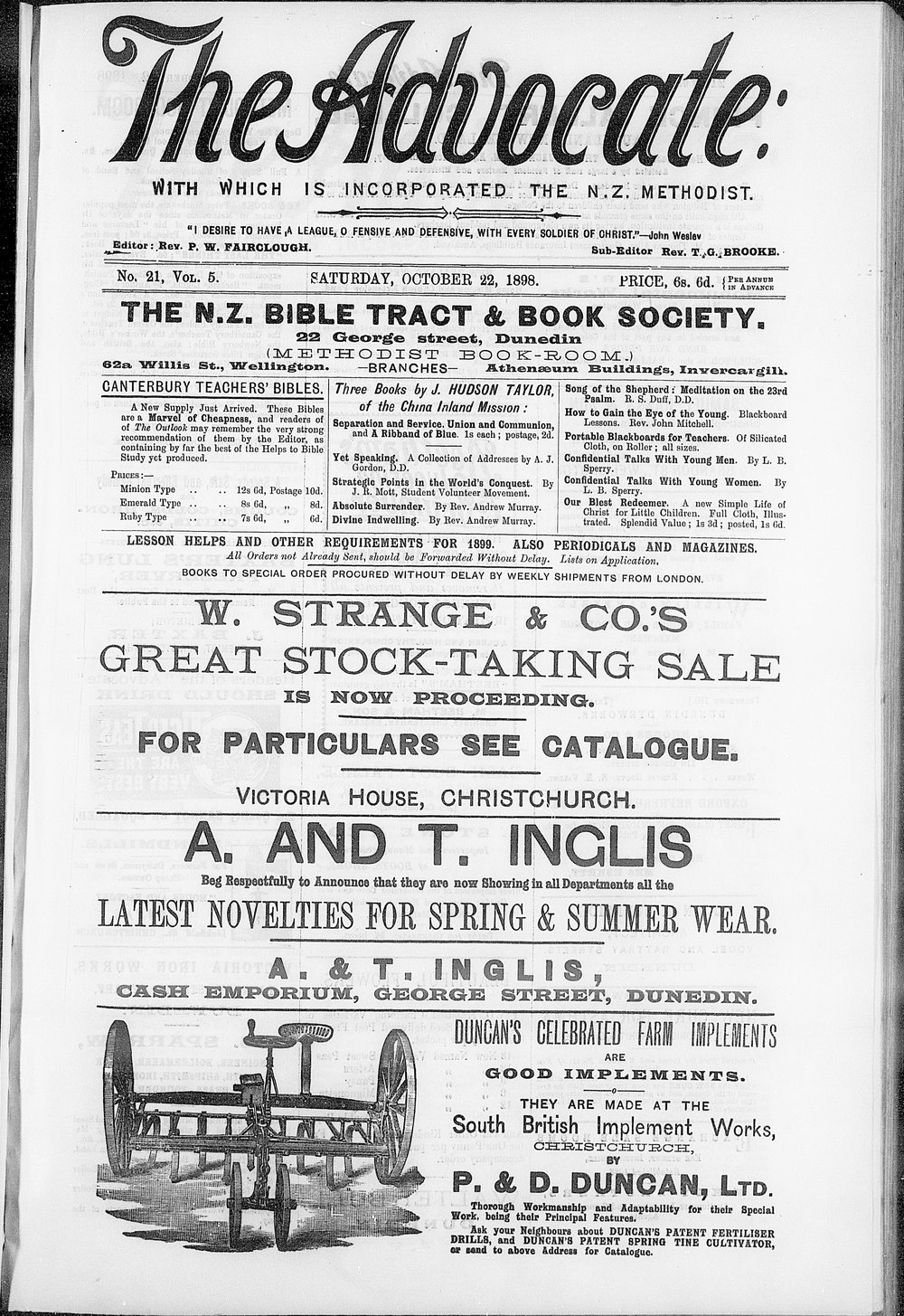 The Advocate: 22nd October 1898
